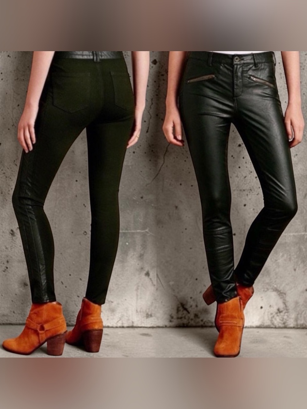 Anthropologie Pilcro & the Letterpress Vegan Faux-leather Black Moto Pants